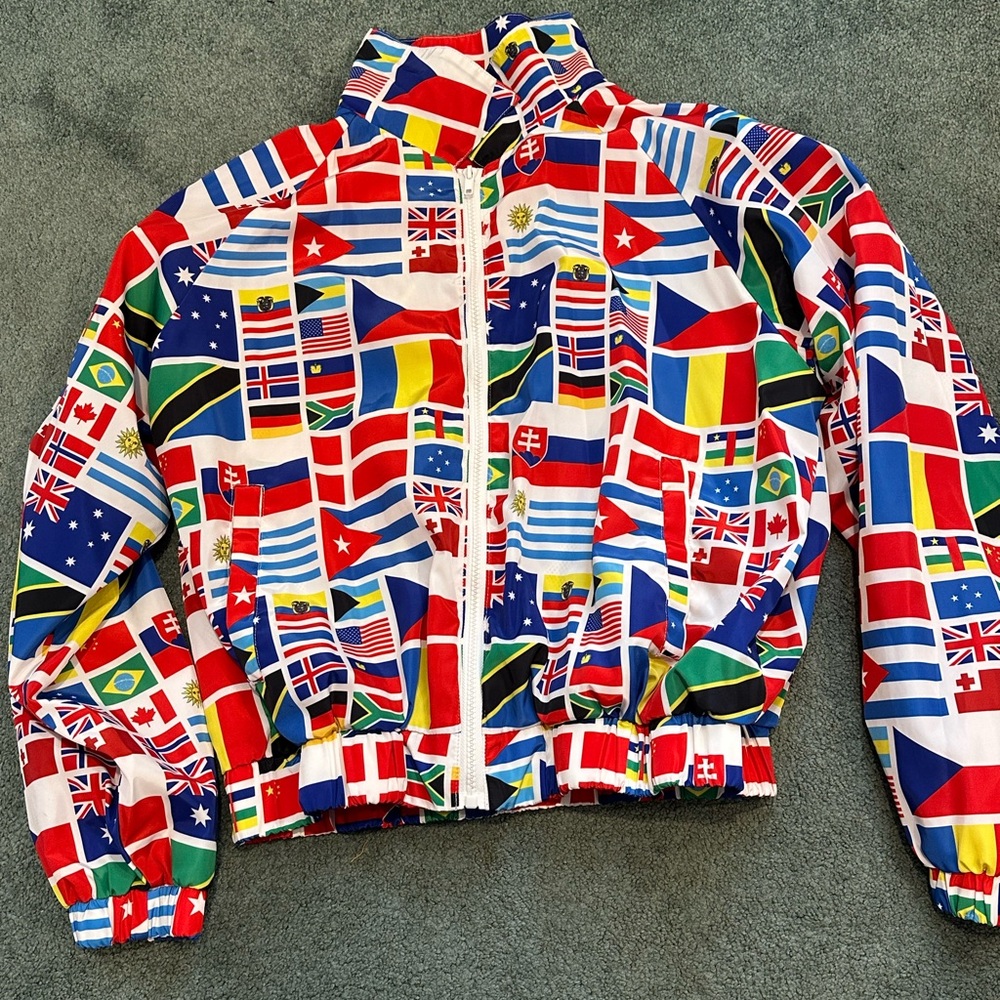 multicolored cultural lightweight jacket/windbreaker